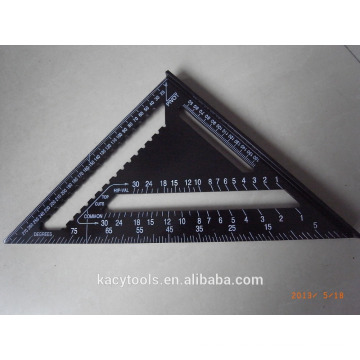 Aluminium Metal Metric Set Square Complète en spécifications Règle triangulaire 12 pouces 45 degrés
